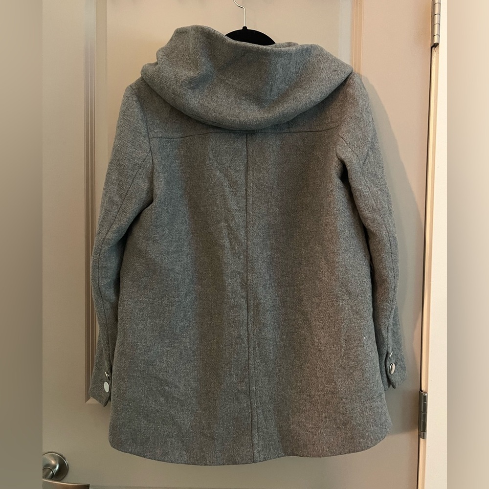 Zara hood double breast wool hooded jacket grey size small - Picture 6 of 12